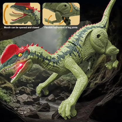 Remote Control Dinosaur Toys RC Electric Walking Jurassic Dinosaur Simulation Velociraptor Toy with LED Light Roaring for Kids
