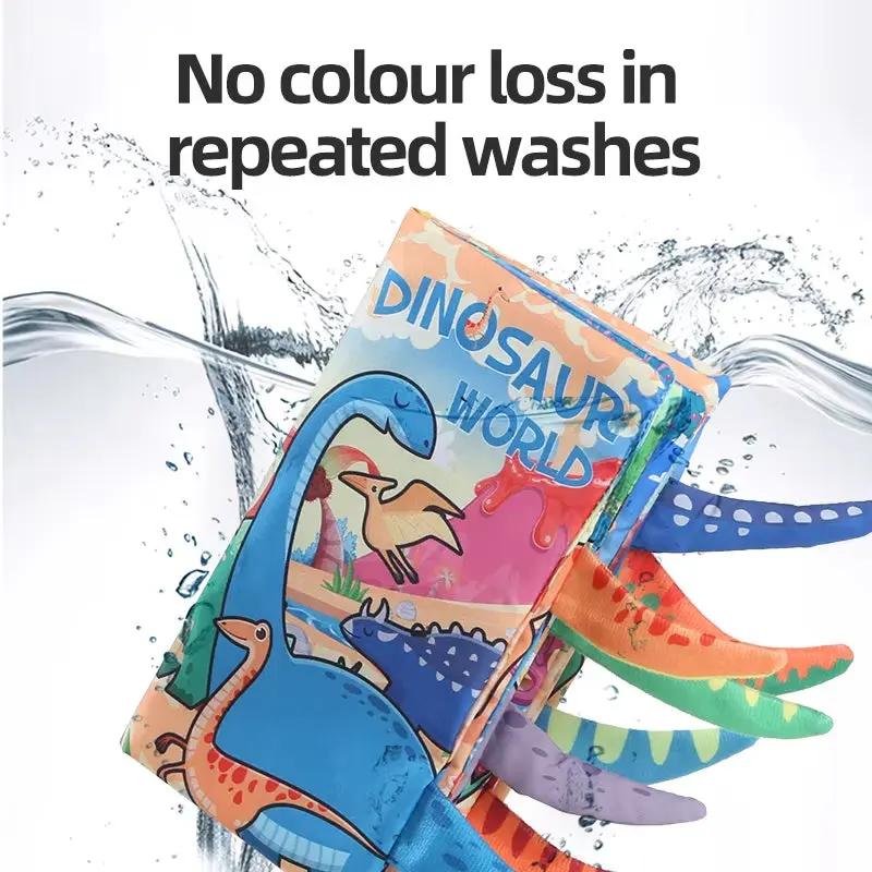 Baby Cloth Book 6 Page Dinosaur Series 0-3 Year Old Infant Parent-Child Interaction Tail Cloth Book Baby Toys Newborn Gift