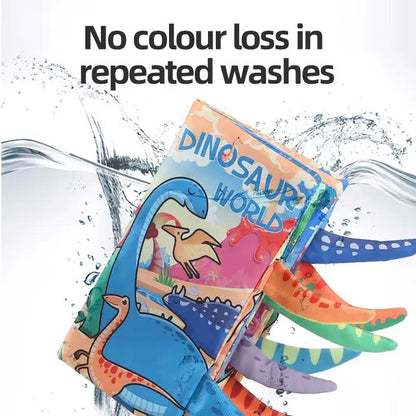 Baby Cloth Book 6 Page Dinosaur Series 0-3 Year Old Infant Parent-Child Interaction Tail Cloth Book Baby Toys Newborn Gift