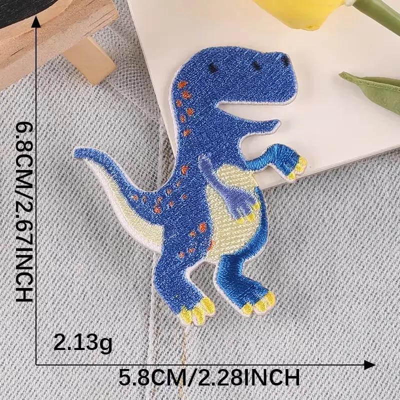 1 Pcs Cute Dinosaur Embroiled Fabric Patch Self-Adhesive Cloth Bag DIY Clothing Shoes and Hats Fusible Embroidered Patches