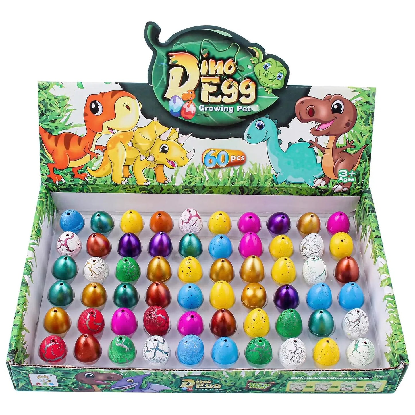 60Pcs Magic Dinosaur Eggs Hatching in Water Growing Dinosaur Egg Animal Breeding Educational Toys for Children Kids Gifts
