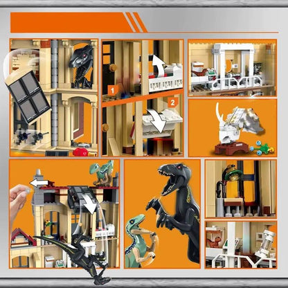 Dinosaur Park Tyrannical Dragon Attacks the Manor Creative Building Blocks Toy Children'S Puzzle Assembly for Kids Gifts 75930