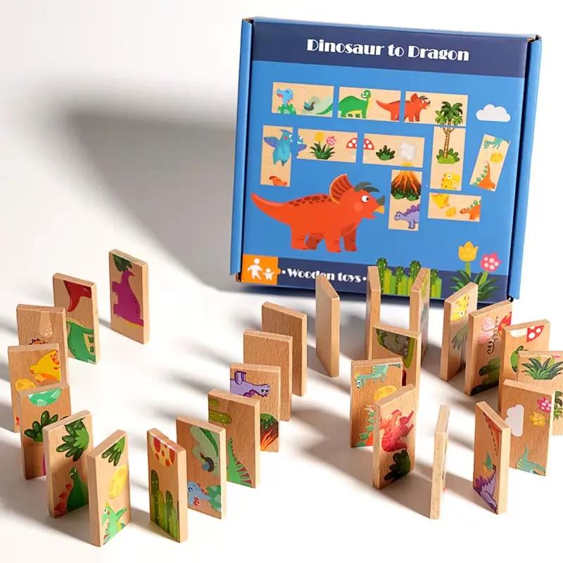 Kids Wooden Jigsaw Puzzles Cartoon Animal Pattern Montessori Educational Toys Children'S Brain Training Game