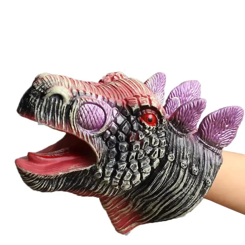 Hand Puppets Dinosaur Head Model Toy T-Rex Dino Jurass Shark Tiger Park Dolls Dinosaur Worlds Soft Plush Toy for Boys Kids Gifts