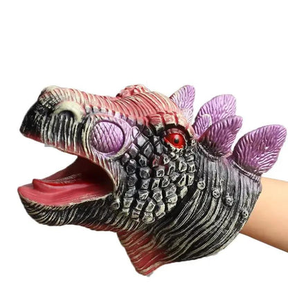 Hand Puppets Dinosaur Head Model Toy T-Rex Dino Jurass Shark Tiger Park Dolls Dinosaur Worlds Soft Plush Toy for Boys Kids Gifts