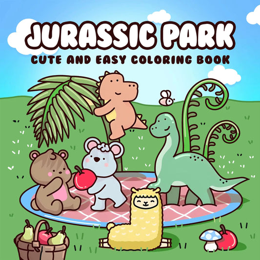 JURASSIC PARK Bold-Easy Patterns Coloring Book for Adults Cute Drawing Book Perfect Gift for Party and Birthday