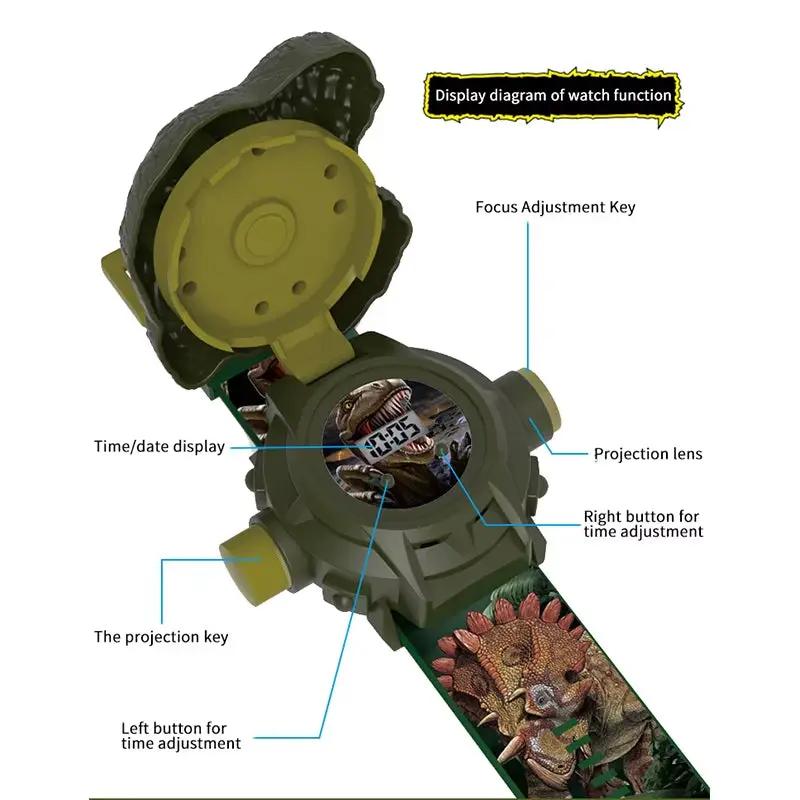 Dinosaur Projection Electronic Watch Cartoon Watch Clock Kids Christmas Gift for Kids - Fun Luminous Toy and Kindergarten Gift