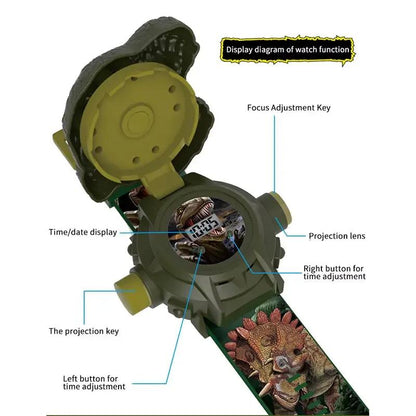 Dinosaur Projection Electronic Watch Cartoon Watch Clock Kids Christmas Gift for Kids - Fun Luminous Toy and Kindergarten Gift