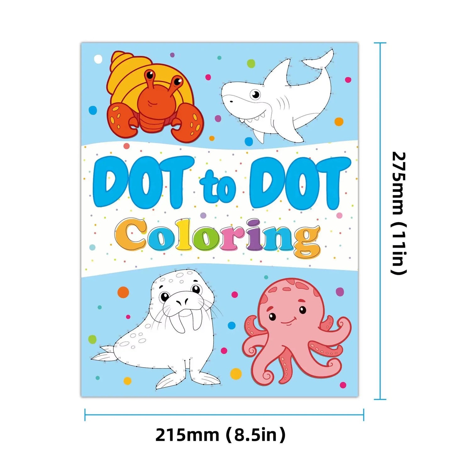 2-In-1 Jumbo Dot to Dot and Draw Activity Book - Connect the Dots to Create Dinosaurs, Tracing, Coloring, Counting Practice Book