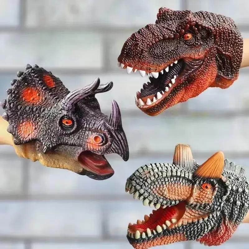 2025 Hand Puppets Dinosaur Head Model Toy Dinosaur World Animal Model Action Figures Collection Toy for Kids Soft Toy Gifts