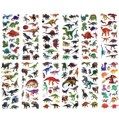 12 Sheets/Set 3D Dinosaur Stickers for Kids Toys Home Wall Decor Cartoon Sticker Scrapbooking Boys Notebook Diary Label