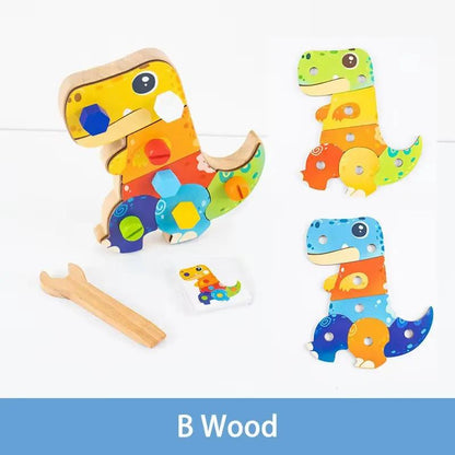 Dinosaur Screwdriver Board Montessori Toys Fine Motor Skills Sensory Screw Nut Busy Board Activity Educational Wooden Kids Toys