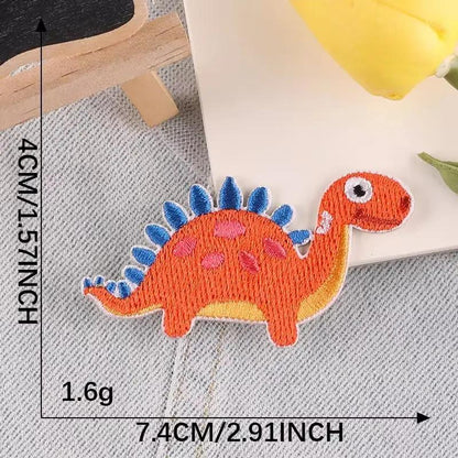1 Pcs Cute Dinosaur Embroiled Fabric Patch Self-Adhesive Cloth Bag DIY Clothing Shoes and Hats Fusible Embroidered Patches