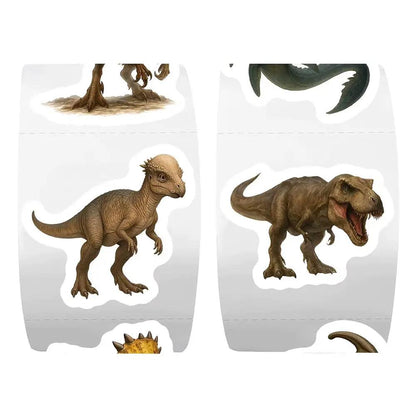 500PCS Cute Dinosaur Cartoon Stickers Roll Kids Stationery Supplies School Teacher Supplies Reward Sticker Toys Gifts