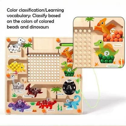 Magnetic Color and Number Maze Montessori Dinosaur Counting Matching Learning Puzzle Board Toddler Fine Motor Skills Travel Toys