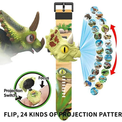 Dinosaur Projection Electronic Watch Cartoon Watch Clock Kids Christmas Gift for Kids - Fun Luminous Toy and Kindergarten Gift