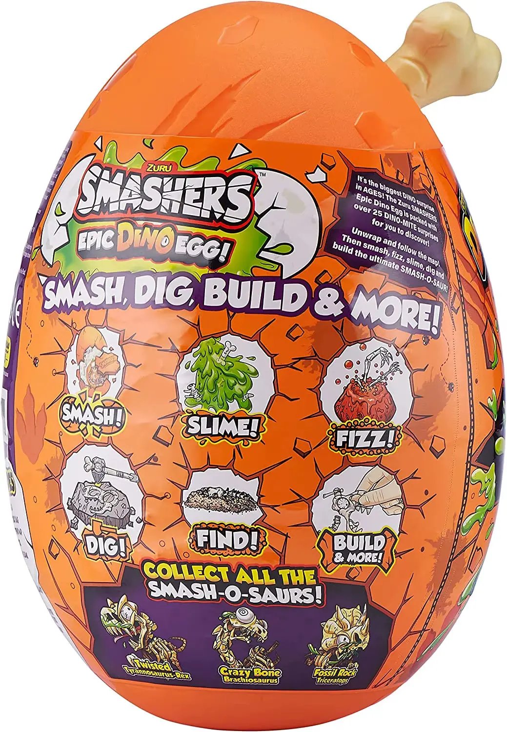 New Surprise Doll Smashers Epic Dino Egg Collectibles Triceratops Series 3 Dino by ZURU with over 25 Surprises Gift for Boy