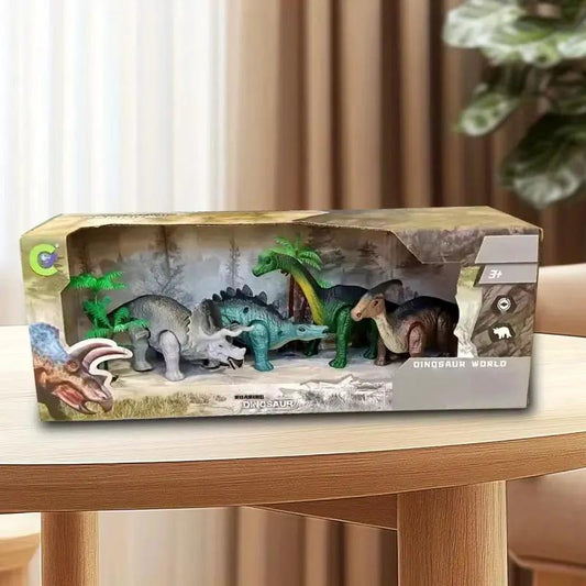 Walking Dinosaur Novelty Toys Set, Clockwork Interactive Walking Dinosaur, Colorful Dinosaur Party Decoration, Holiday Gifts