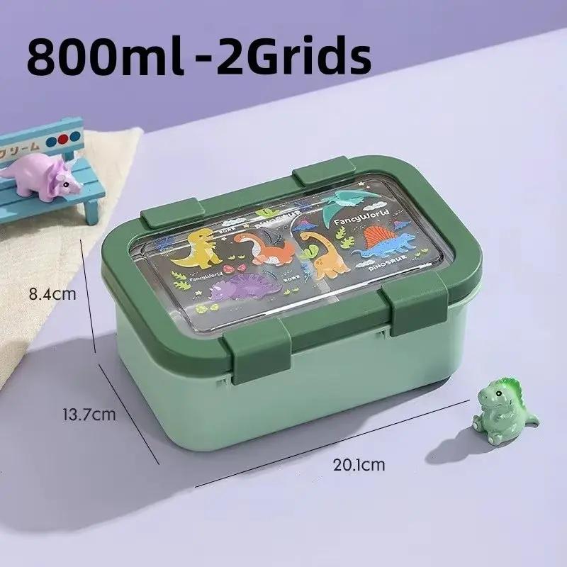 Cartoon Lunch Box Stainless Steel Compartment Bento Box Microwave Available Food Container Students Office Worker Portable Bento