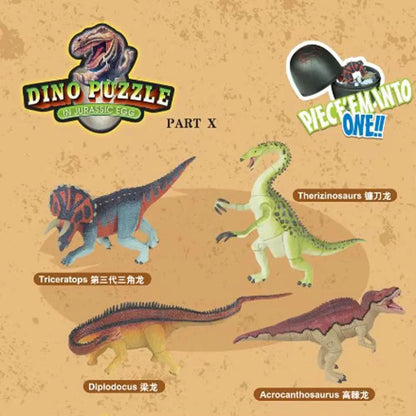 4Pcs 4D Stereoscopic Assembly Dinosaur Egg Piece and Insert Dinosaur Dinosaur Simulation Model Toy Educational Toys for Children