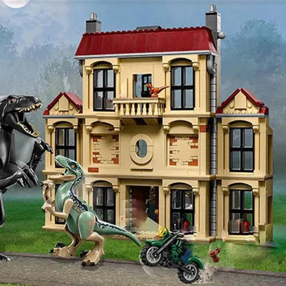 Dinosaur Park Tyrannical Dragon Attacks the Manor Creative Building Blocks Toy Children'S Puzzle Assembly for Kids Gifts 75930