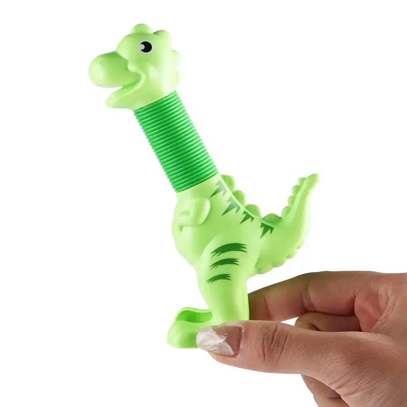 3PCS DIY Pop Tube Dinosaur Sensory Bendable Push It Decompression Pipe Anti-Stress Fidget Tubes Autism ADHD Bellows Toy Kid Gift