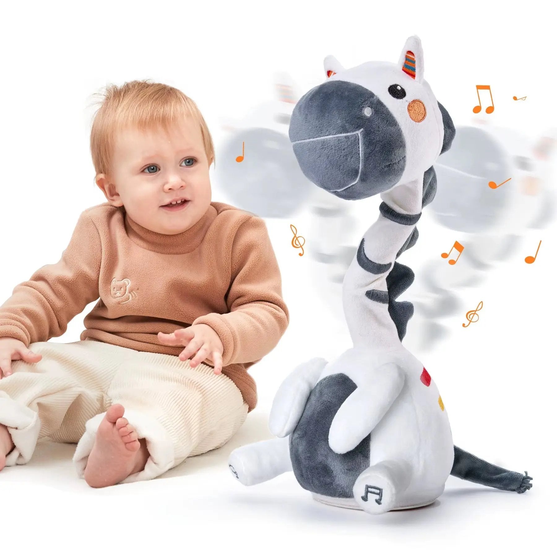 Dancing Talking Dinosaur Toy Mimicking Twisting Electronic Soft Plush Giraffe Toy with Record Repeating What You Say Singing