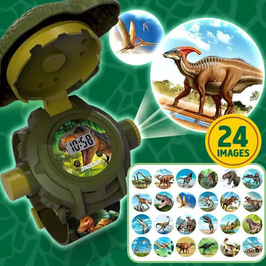 24 Prehistoric Dinosaur Images Projector Children Watches for Boys 3D Dinosaur Kids Watch Digital Clock Student Toys Gifts