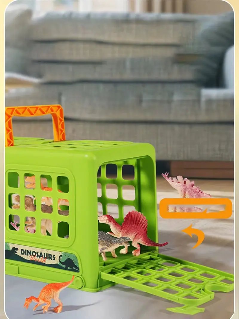 Children'S Simulation Dinosaur Sliding Vehicle Toy with Foldable Dinosaur Eggs DIY Set Educational Playset for Kids