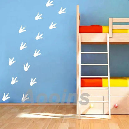 Dinosaur Paw Print Wall Decals Vinyl Stickers , Cartoon Dinosaur Claw Pattern Wall Stickers for Kids Room Cute Decor
