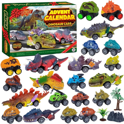Christmas Advent Calendar Box 24 Day Dinosaur Car Models Ornaments Surprise Toys Boys Gift Holiday Party Supplies