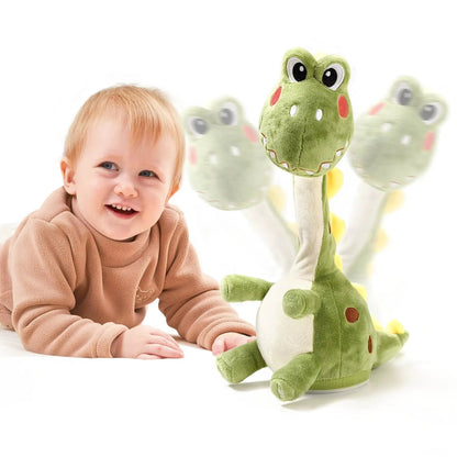 Dancing Talking Dinosaur Toy Mimicking Twisting Electronic Soft Plush Giraffe Toy with Record Repeating What You Say Singing