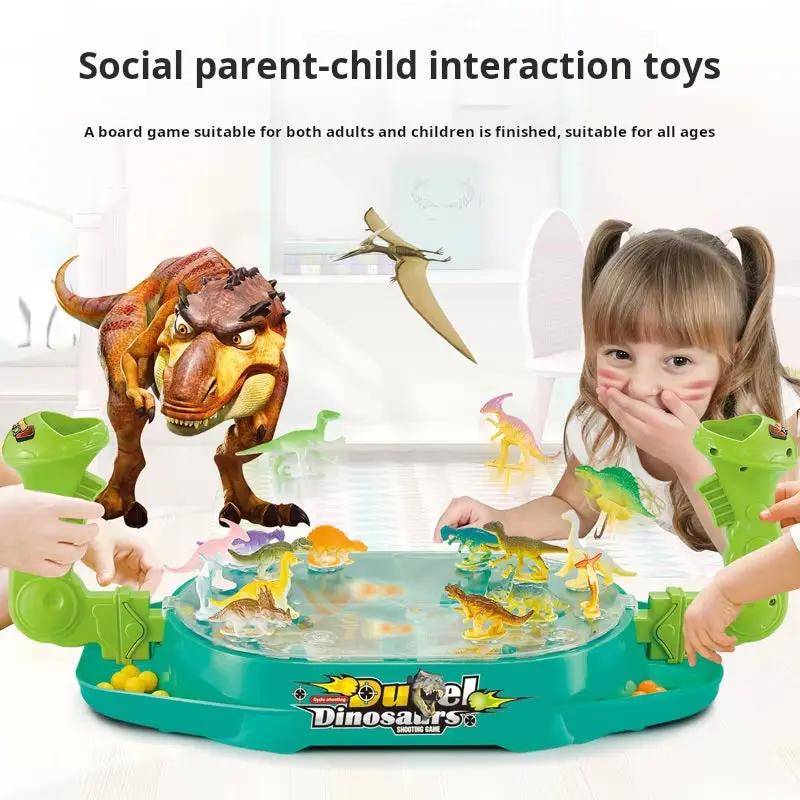 Children'S Two-Player Battle Catapult Dinosaur Board Game Pinball Catapult Toy Parent-Child Interactive Educational Toy