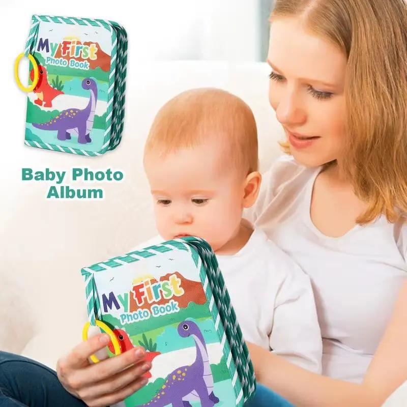 Baby Photo Albums 6X8Inches Photo Albums Cloth Baby Picture Book First Year Safe Album Book Dinosaur Themed Soft Baby Toys For