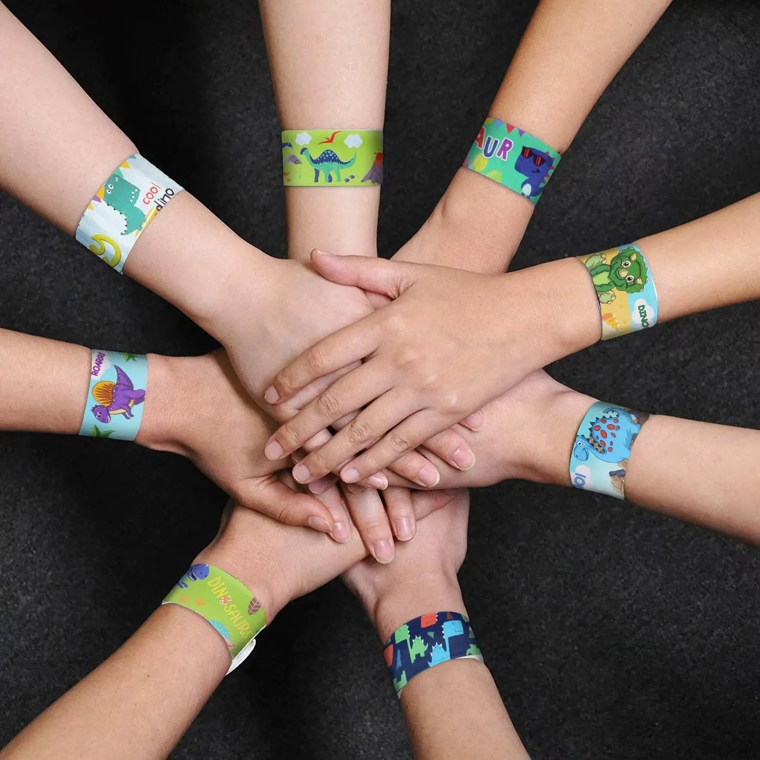 20/40/60Pcs Dinosaur Slap Bracelets for Kids Jurassic Forest World Theme Snap Bands Toy Gift Party Favor Supplies for Dino Party
