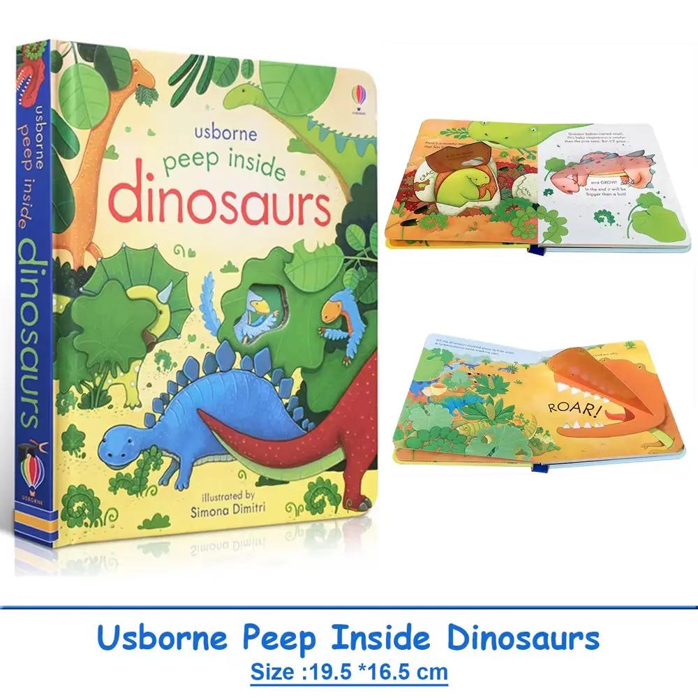 Usborne Peep inside Dinosaurs 3D Flap Picture Book for Kids Baby Bedtime Reading Montessori Educational English Book