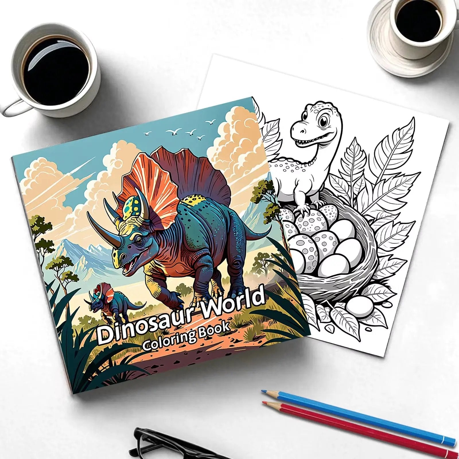 Dinosaur World Coloring Book for Adults and Teens Featuring Cute Kill Time Graffiti Painting Drawing Art Book Halloween Gift
