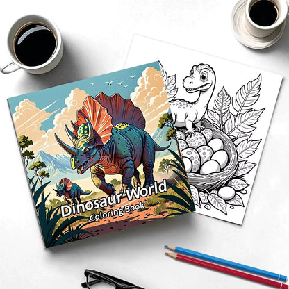 Dinosaur World Coloring Book for Adults and Teens Featuring Cute Kill Time Graffiti Painting Drawing Art Book Halloween Gift