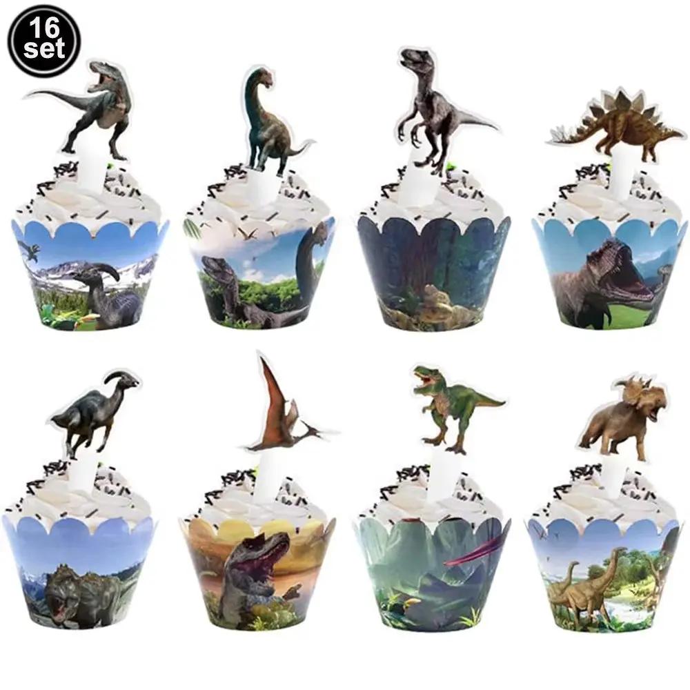 3 Tier Dinosaur Cupcake Stand Party Decor Cupcake Toppers Dino Dessert Tower Jungle Dino Theme Kid Boy Birthday Party Supplies