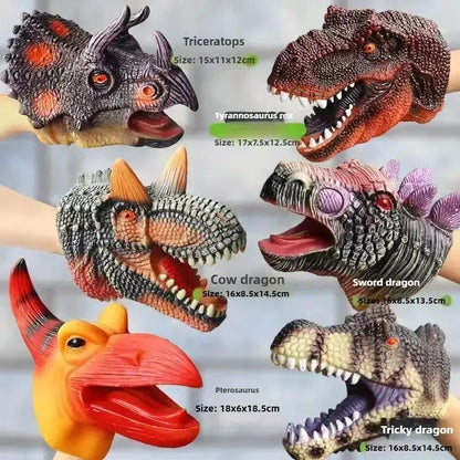 2025 Hand Puppets Dinosaur Head Model Toy Dinosaur World Animal Model Action Figures Collection Toy for Kids Soft Toy Gifts