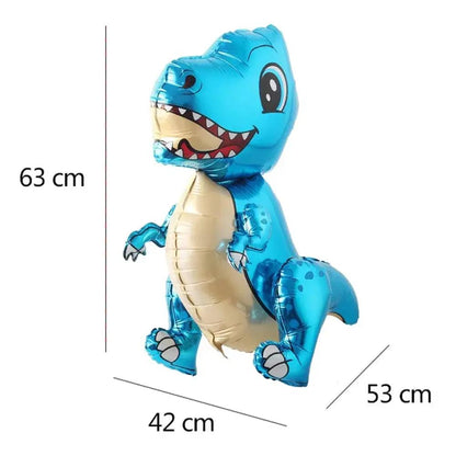 3D Standing Large Foil Dinosaur Tyrannosaurus Balloons Kids Dinosaur Birthday Party Decoration Inflatable Safari Favors Supplies