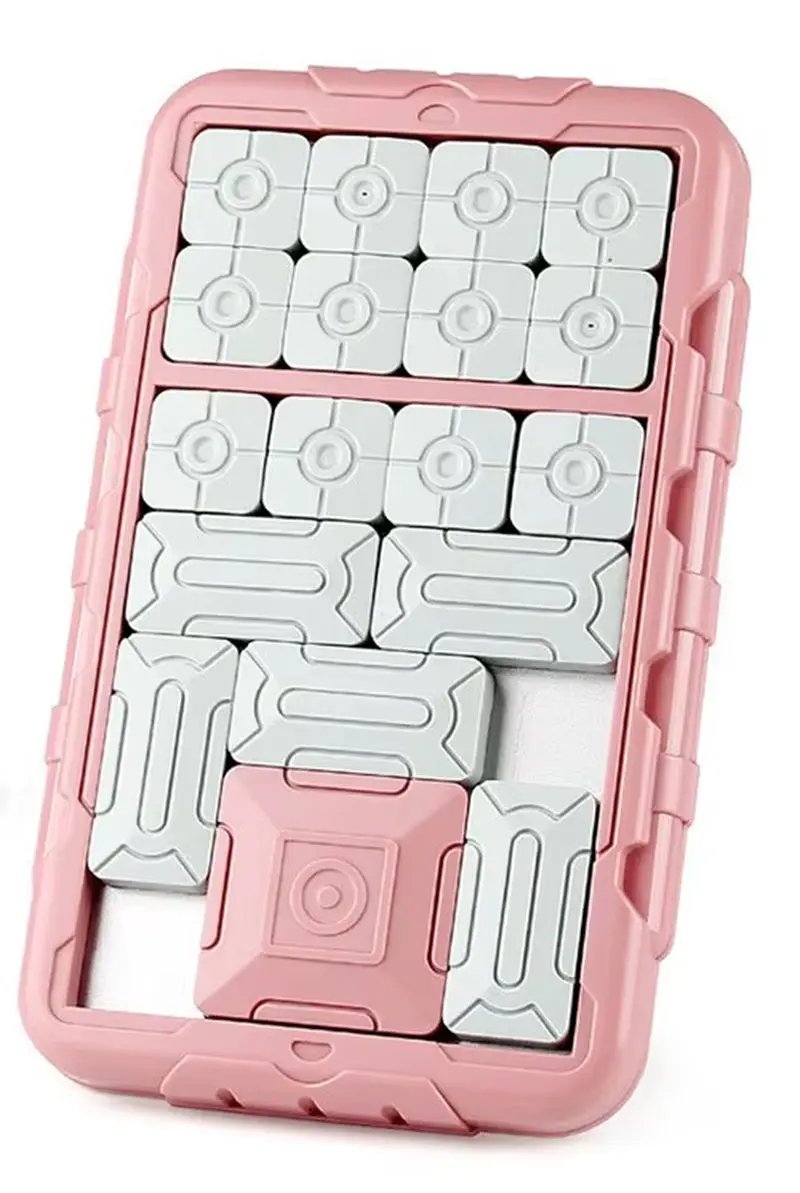 Cartoon Dinosaur Slide Puzzle Game Huarong Road Puzzle Board Educational Smart Logic Board Game for Children Ages 2-6 Travel Toy