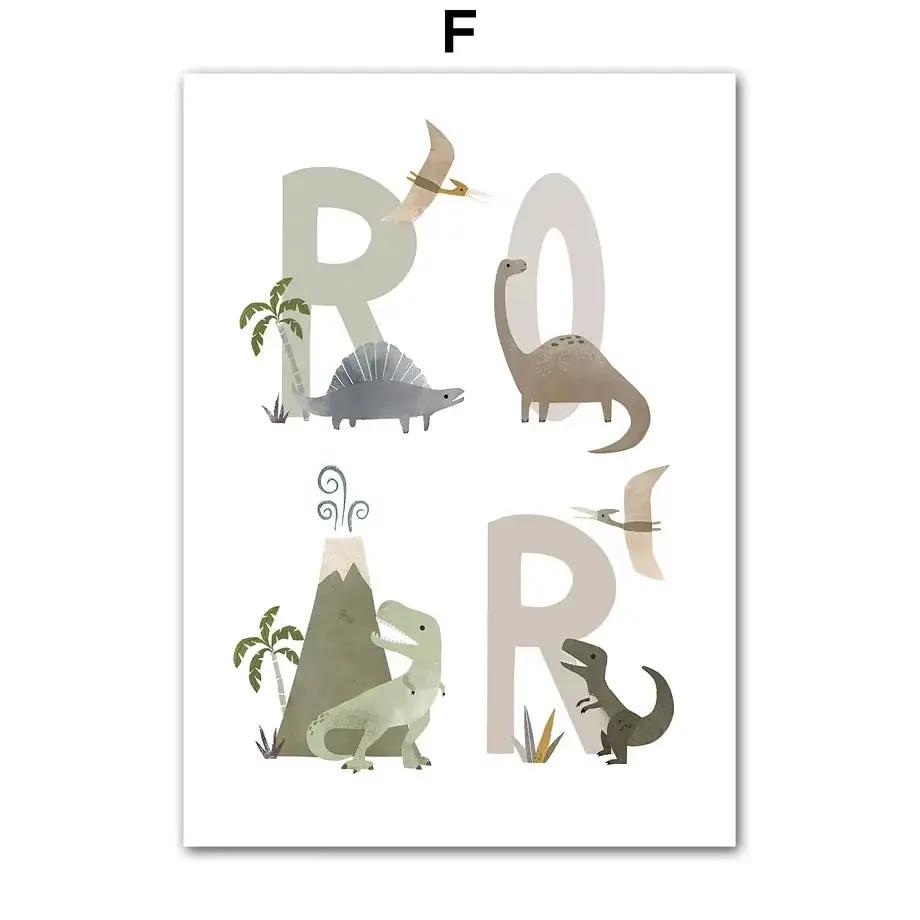 Dinosaur Brachiosaurus Tyrannosaurus Triceratops Wall Art Canvas Painting Nordic Posters and Prints Picture Baby Kids Room Decor