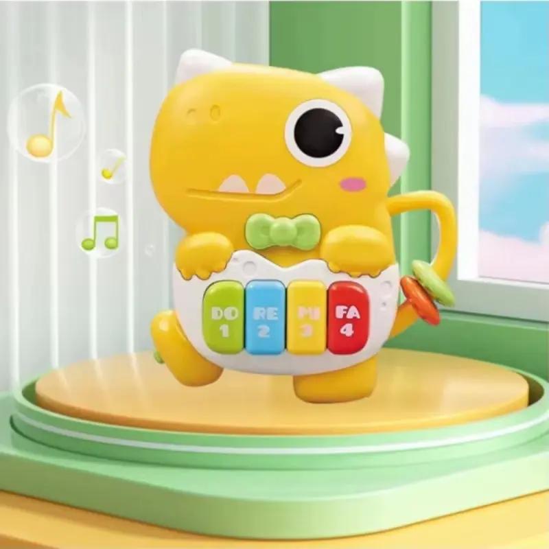 Kids Sound and Light Dinosaur Children'S Cartoon Finger Electronic Piano Toys Early Education Puzzle Music Toys for Toddler
