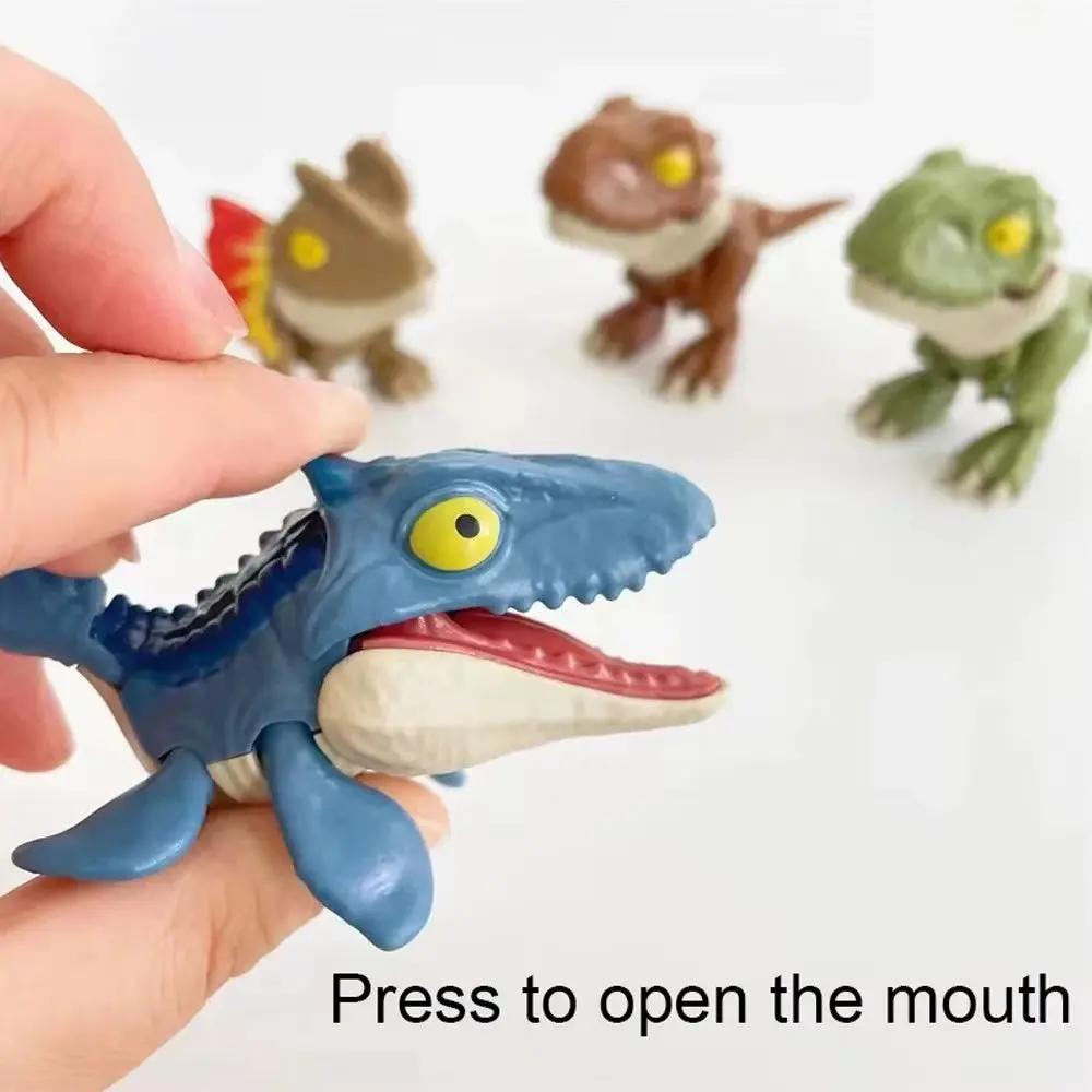 Mini Cartoon Animal Tyrannosaurus Toy Plastic Hand Funny Bite Finger Dinosaurs Mobile Joint Animal Finger Hand Doll Prop