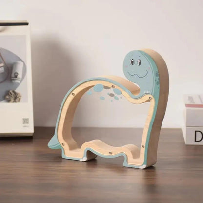 Wood Dinosaur Shape Money Box Piggy Banks Kids Coin Storage Case Children Cash Saving Transparent Home Decor