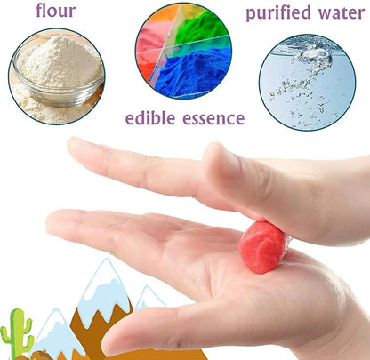 Playdough Sets for Kids, Modelling Clay, Air Dry Clay with 6 Dinosaur Mold, Polymer Clay Set, Play Dough Dinosaur Toys