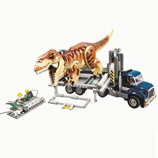 New Dinosaur Park World Building Blocks Set Dinosaur Transportation Truck DIY Toys Children Birthday Party Gift for Boy and Girl