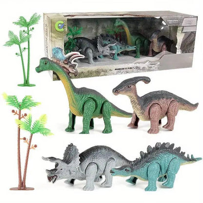 A Gift Set of Dinosaur Toys, Running Mechanical Animal Toy That Walks Automatically When Wound Up. Birthday Gift for Children.