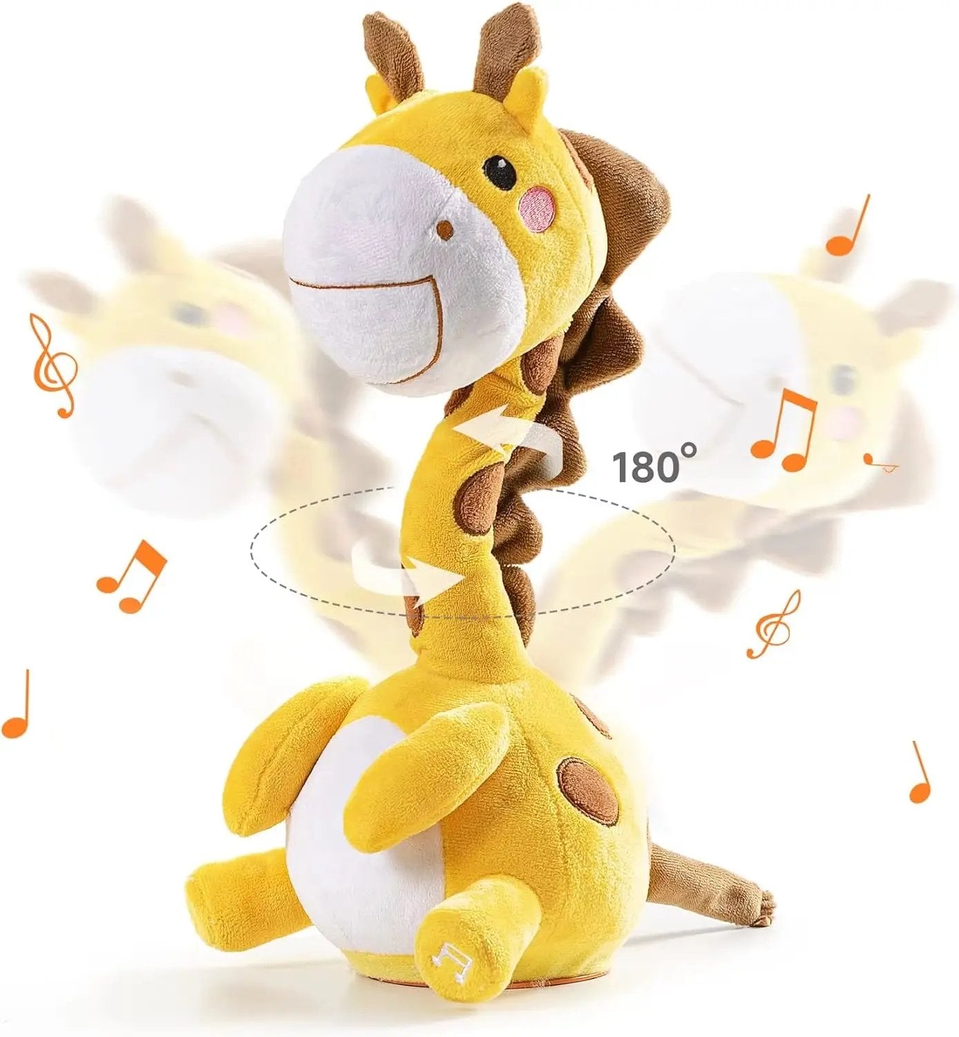 Dancing Talking Dinosaur Toy Mimicking Twisting Electronic Soft Plush Giraffe Toy with Record Repeating What You Say Singing